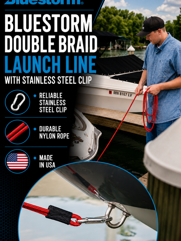 Double Braid Launch Lines with Stainless Steel Clip