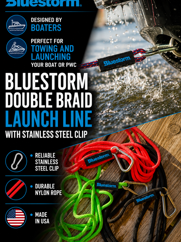 Double Braid Launch Lines with Stainless Steel Clip